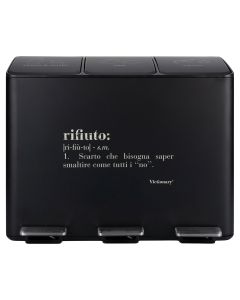 Pattumiera per raccolta differenziata 3 pedali, nero, Victionary