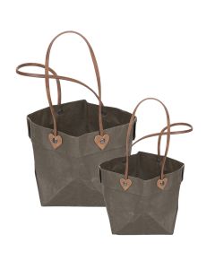 Set 2 sacchetti verdi milleusi in similpelle e carta