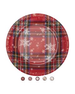 Set 16 piatti natalizi di carta, Santa&#39;s House