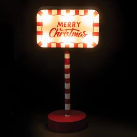 Decorazione cartello natalizio led h. 23 cm, Merry Christmas, Xmas