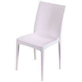 Sedia in plastica PP effetto rattan, bianco, New Magic Est&#233;