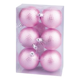 Set 6 palle di Natale rosa &#216; 6 cm, Santa&#39;s House