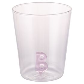 Bicchiere 420 ml in vetro borosilicato, lettera B interna in 3D, Monogram