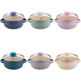 Casseruola smaltata con coperchio in vetro 18 cm, S&#236;Chef