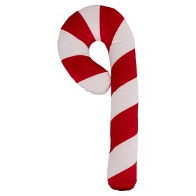 Cuscino arredo natalizio effetto velluto, bastoncino di zucchero, Candy Xmas