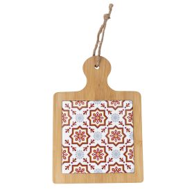 Tagliere quadrato, in ceramica e bamb&#249;, 29x20 cm, Valladolid