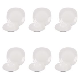 Servizio piatti 12 pezzi quadrato in vetro opalino, Dublino Sibilla