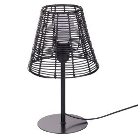 Lampada da tavolo effetto rattan, nero, Sibilla