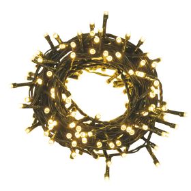 Filo 180 led bianco caldo 5,4 m, uso esterno, 8 giochi di luce, Santa&#39;s House