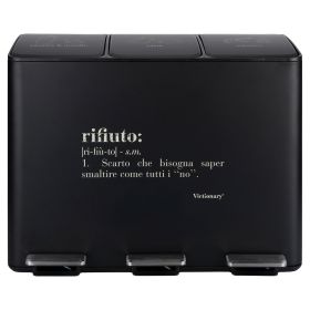 Pattumiera per raccolta differenziata 3 pedali, nero, Victionary