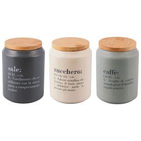 Set 3 barattoli sale, zucchero e caff&#232; 1,1 L, Victionary