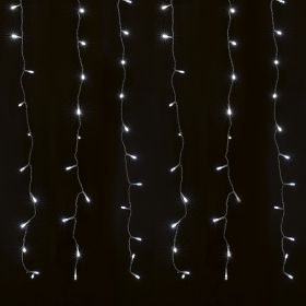 Tenda 104 led bianco caldo, a batteria, uso esterno, 150x70 cm, Santa&#39;s House