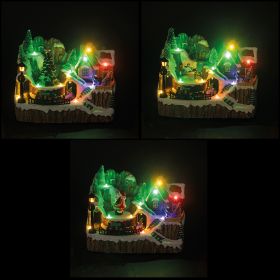 Villaggio natalizio con musica, movimento e 13 led 23x15x18 cm, Santa&#39;s House