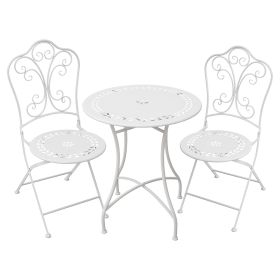 Set tavolo e 2 sedie da esterno in ferro