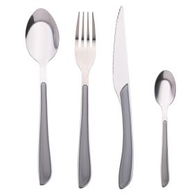 Set 24 posate in acciaio inox, Louvre Grigio