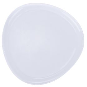 Piatto bistecca in vetro opalino, bianco, Sibilla