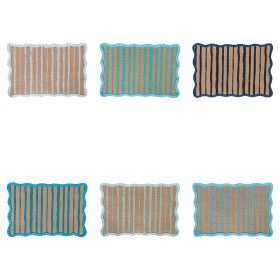 Tovaglietta 45x30 cm in juta e carta, bordo ondulato, Wavy Ocean