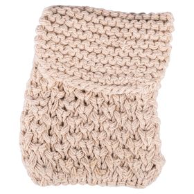 Portaposate intrecciato in cotone 13x25cm, sabbia, Macram&#232;