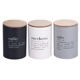 Set 3 barattoli caff&#232;, zucchero e sale 750 ml, Victionary Light