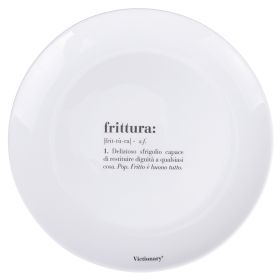 Piatto piano tondo in vetro opalino