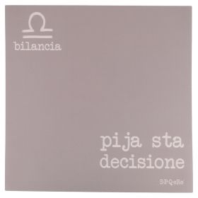 Tovaglietta quadrata zodiaco 37x37cm, grigio, S.P.Q.eRe Bilancia