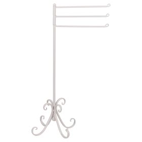 Porta asciugamani 3 tubi in ferro 55x36x88 cm, bianco, Est&#233;