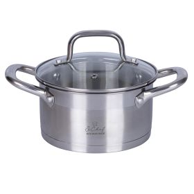 Casseruola con coperchio in acciaio inox 16 cm, induzione, Inox S&#236;Chef
