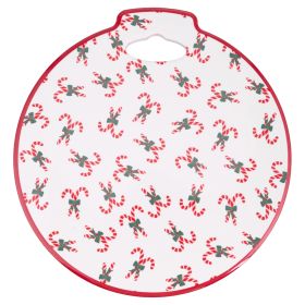 Mattonella decorativa tonda 21 cm, Natale coi fiocchi