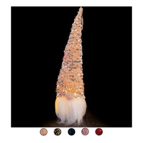 Gnomo natalizio led con paillettes h. 32 cm, Santa&#39;s House