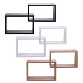 Set 2 mensole cubo da muro in legno di pino,  S&#236;ordine