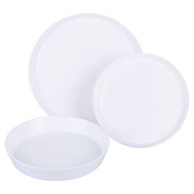 Servizio piatti 18 pezzi, in vetro opalino, 6 posti tavola