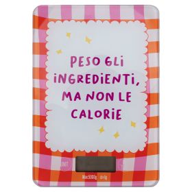 Bilancia da cucina digitale 5Kg, top in vetro temperato, rosso e rosa, More Amor