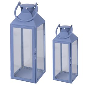 Set 2 lanterne decorative, indaco, 4 Toni