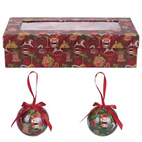 Set 7 palle natalizie con fiocco, decoro schiaccianoci, Santa&#39;s House