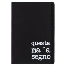 Taccuino con scritta con copertina rigida, nero, S.P.Q.eRe