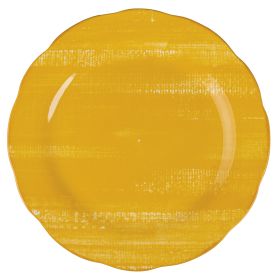 Piatto piano in porcellana, giallo, Versilia