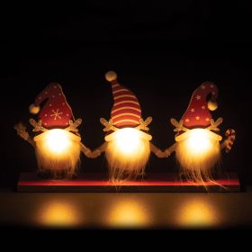 Decorazione natalizia led con gnomi, 29x5x15,5 cm