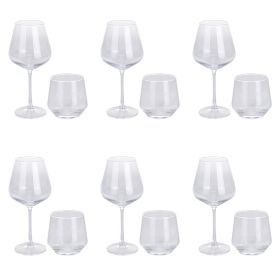 Set bicchieri acqua e calici vino da 12 pezzi, Zaffiro Sibilla