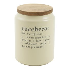 Barattolo zucchero 1100 ml in ceramica e bamb&#249;, Victionary