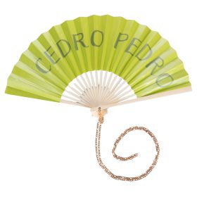 Ventaglio Cedro Pedro verde lime, manico in bamb&#249;, Tinte uniche