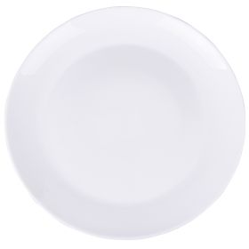 Piatto piano in vetro opalino, bianco, Sibilla