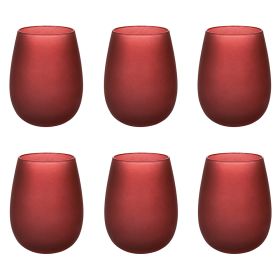 Set 6 bicchieri acqua 600 ml effetto frosted, Happy Hour