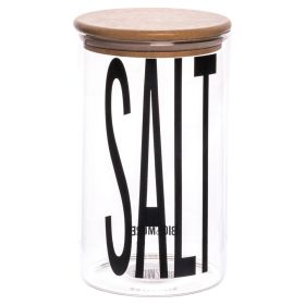 Barattolo sale 1 L in vetro, coperchio bamb&#249;, Bigismore