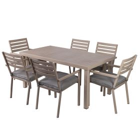 Set tavolo e 6 sedie da giardino, in alluminio, Ibiza Est&#233;