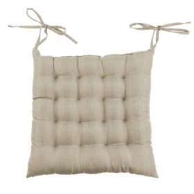 Cuscino sedia con laccetti 40x40 cm, ecr&#249;, Sibilla