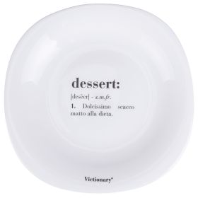 Piatto frutta quadrato in vetro opalino