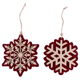 Appendino natalizio fiocco di neve, effetto velluto Natale Chic