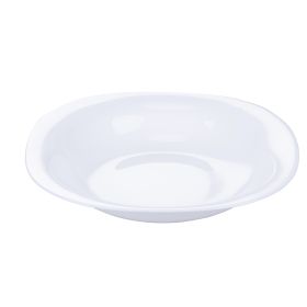 Piatto fondo quadrato in vetro opalino, bianco, Sibilla