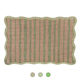 Tovaglietta 45x30 cm in juta e carta, bordo ondulato, Wavy Greenery