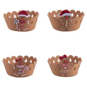 Cestino natalizio in feltro, omino di pan di zenzero, Santa&#39;s House